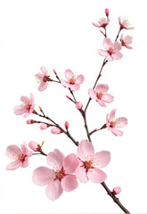 Naklejka premium Fresh style light pink petal cherry blossom decorative elements