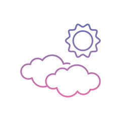 Sun with Clouds Icon vector stock illustration