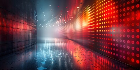 Fototapeta premium Create a futuristic holographic display blending seamlessly with abstract art 