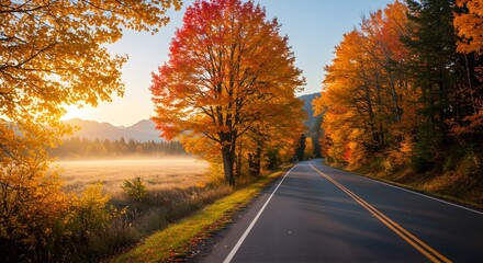 Obraz premium Beautiful fall scenery with. Colorful leaves in the garden. Falling leaves with nature landscape in the background