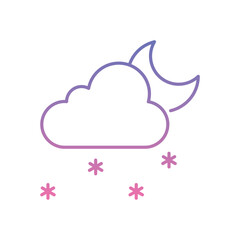 Night Light Snow Icon vector stock illustration