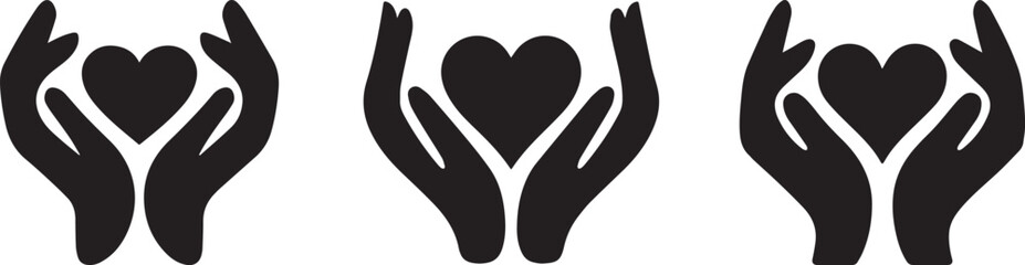 Hands Holding Heart Vector Care Love Support