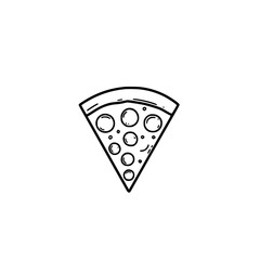 Pizza Slice Icon Representing Fast Food and Italian Cuisine