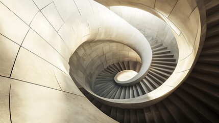 Fototapeta premium A Staircase Coiled Like a Nautilus Shell