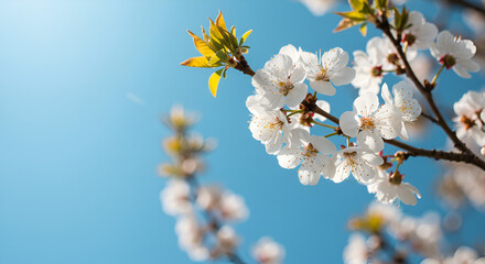 white cherry blossom in spring