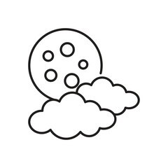 Night Scattered Clouds Icon vector stock illustration