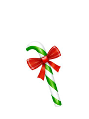 PNG Christmas striped peppermint candy with red bow transparent