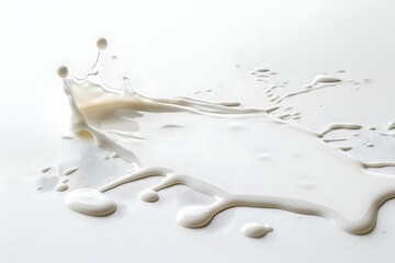 Spiled water drop on the floor isolated on white.