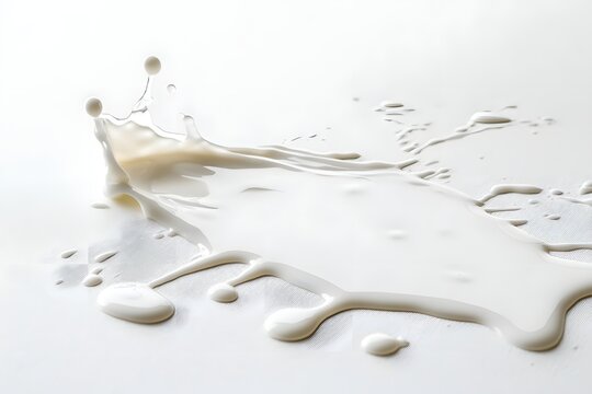 Spiled water drop on the floor isolated on white.