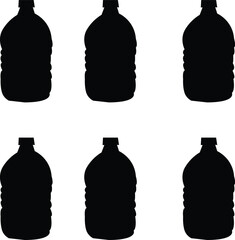 set of silhouette water bottles vector