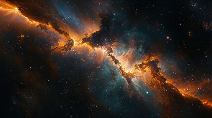 Fototapeta premium Stunning Cosmic Background with Bright Nebulae and Stars