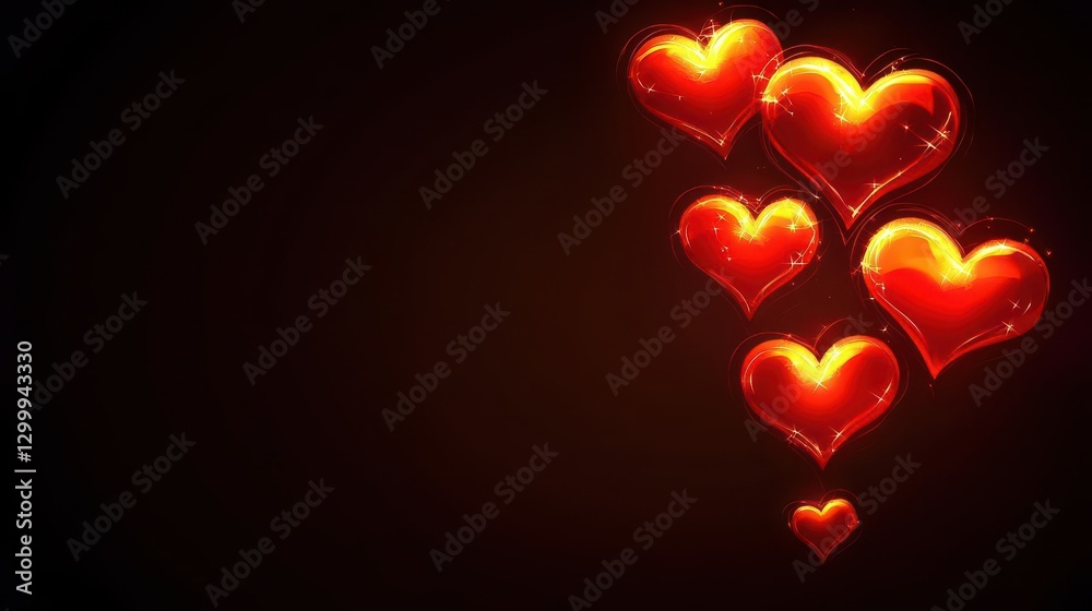 Poster red hearts pattern wallpaper design for digital and print use in various creative projects and backg