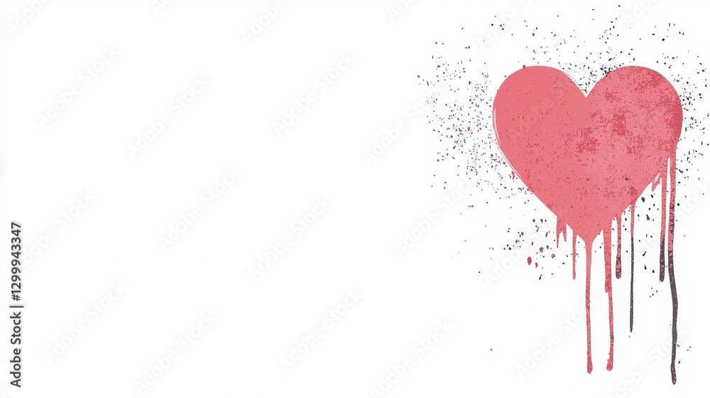 Poster Heart with blood dripping down creating a dramatic and intense visual representation of emotion