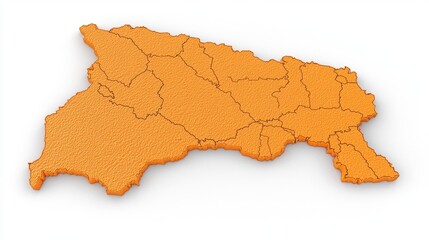 Fototapeta premium Orange Geographical Map Representation of a Region with Details