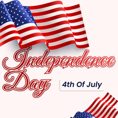 american independence day with flag vector illustration