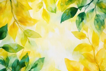Vibrant yellow and green watercolor background perfect for fresh spring projects and botanical-inspired designs