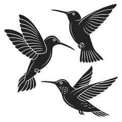 Hummingbirds Silhouette vector illustration