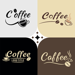 Coffee logo design set and coffee branding 
