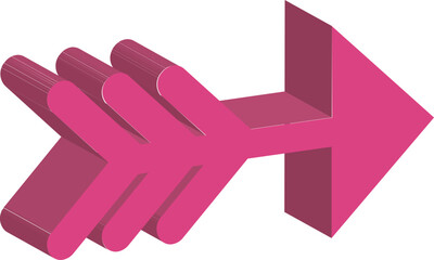 Fototapeta premium pink 3D arrow