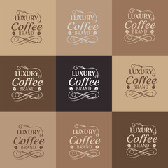 Coffee logo design set and coffee branding 