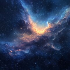 Obraz premium Celestial Tapestry: A Stunning Display of Nebula Clouds and Stars in the Deep Cosmos