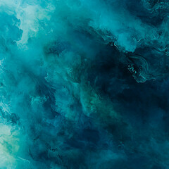 Teal Blue and Green Abstract Watercolor Background with Fluid Texture for Banners & Designs