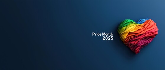 Celebrate pride month 2025 with colorful abstract heart artwork