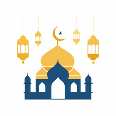 Stylish Mosque Artwork for Eid Simple & Graceful.