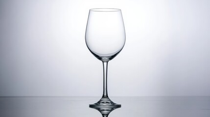 Fototapeta premium Elegant wine glass on reflective surface in minimalist setting