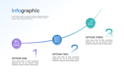 3 Key Points for Successful Business Planning. Infographic circle with line design. Presentation, Information, Timeline and Milestone. Vector illustration.