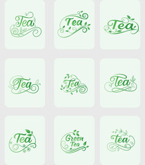 Green tea logo design and branding 