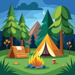 Fototapeta premium camping in the mountains