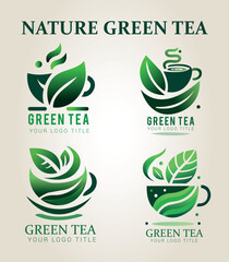 Green tea logo design and branding 