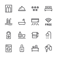 A set of icons for a hotel room