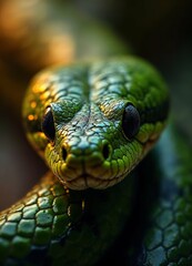 Fototapeta premium Green pit viper snake