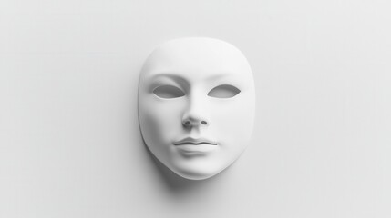 White Faceless Mask Isolated on a Light Background for Creativity