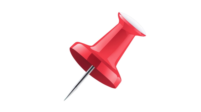 red push pin isolated