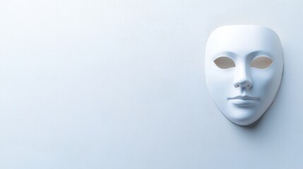 White Mask on Light Background Perfect for Creative Masking Concepts