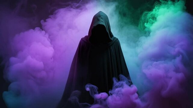 A mysterious figure stands among the shadows, cloaked in secrecy and surrounded by an air of intrigue.