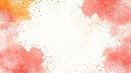 Orange and red paint splatters border, white background, design element