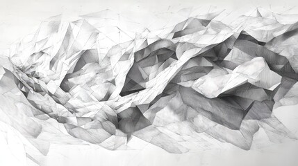 Abstract mountain landscape art digital creation monochrome design modern aesthetics artistic perspective
