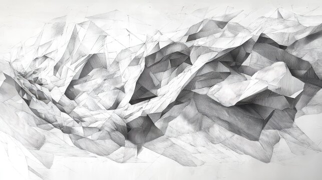 Abstract mountain landscape art digital creation monochrome design modern aesthetics artistic perspective