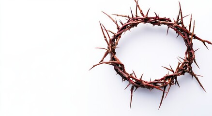 Obraz premium Crown of thorns on white background.