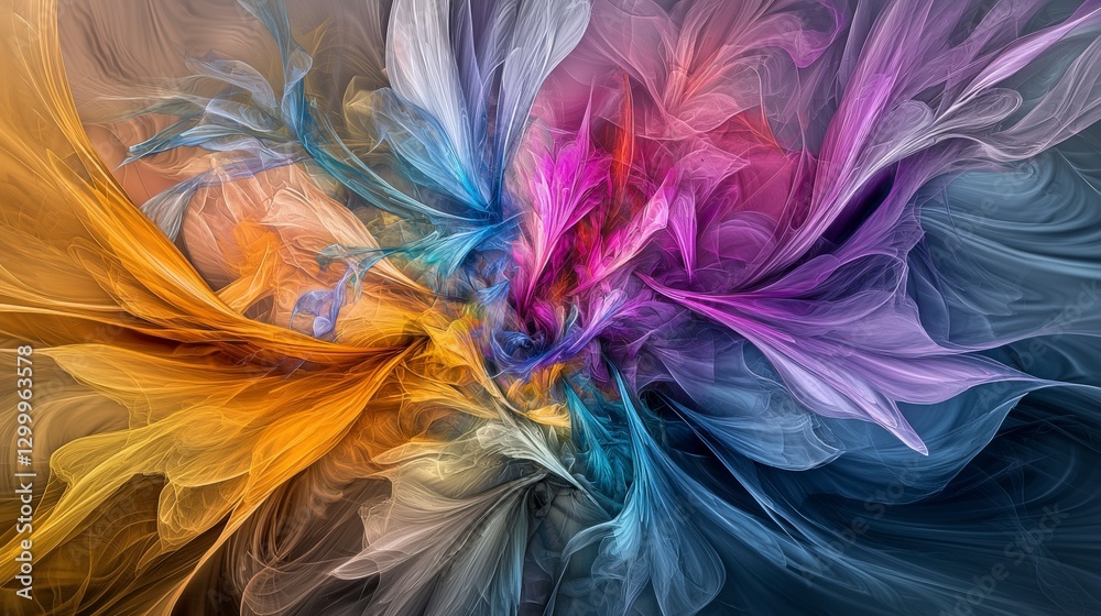 Poster vibrant abstract swirling colors and textures digital artwork artistic environment fluid motion dyna