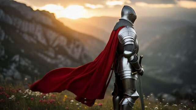 The brave knight rode into battle, determined to protect his kingdom and uphold his honor.