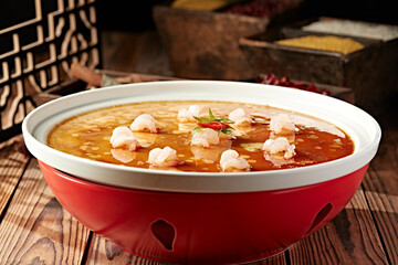 Steamed Egg with Shrimp and Soy Sauce