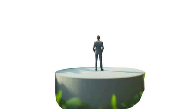 3d man with a globe isolated on white background