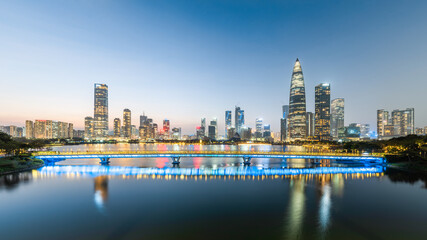 The bustling night view of Shenzhen Talent Park, Shenzhen, China