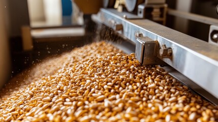 Close-up of advanced wheat harvesting tech showcasing modern agriculture