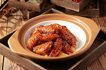 Baked Chicken Wings with Osmanthus Honey in Casserole